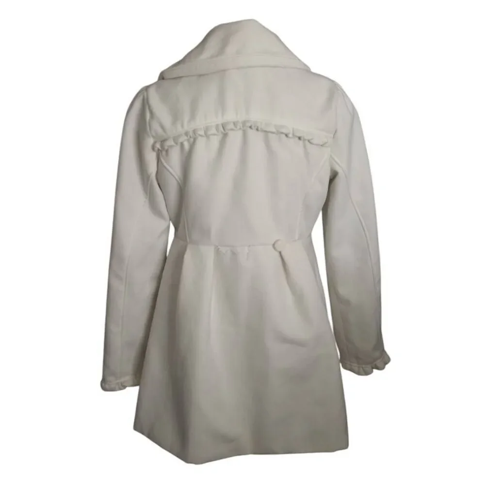 JOLT OFF WHITE RUFFLE COAT SZ.L GUC.